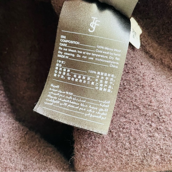 The Frankie Shop XS/SMALL Emi 100% wool long Vneck cardigan in Dark Plum - Picture 9 of 9